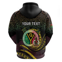 Personalised Vanuatu Zip Hoodie Yumi 45th Hapi Independens Dei - Black Version LT14