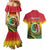 Personalised Vanuatu Couples Matching Mermaid Dress and Hawaiian Shirt Yumi 45th Hapi Independens Dei - Reggae Version LT14