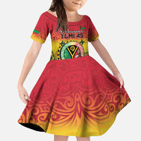 Personalised Vanuatu Family Matching Long Sleeve Bodycon Dress and Hawaiian Shirt Yumi 45th Hapi Independens Dei - Reggae Version LT14