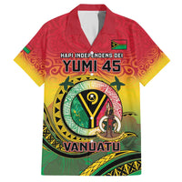 Personalised Vanuatu Family Matching Off The Shoulder Long Sleeve Dress and Hawaiian Shirt Yumi 45th Hapi Independens Dei - Reggae Version LT14