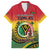Personalised Vanuatu Family Matching Off Shoulder Short Dress and Hawaiian Shirt Yumi 45th Hapi Independens Dei - Reggae Version LT14