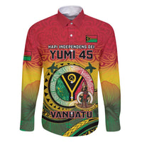 Personalised Vanuatu Family Matching Off Shoulder Short Dress and Hawaiian Shirt Yumi 45th Hapi Independens Dei - Reggae Version LT14