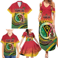 Personalised Vanuatu Family Matching Summer Maxi Dress and Hawaiian Shirt Yumi 45th Hapi Independens Dei - Reggae Version LT14