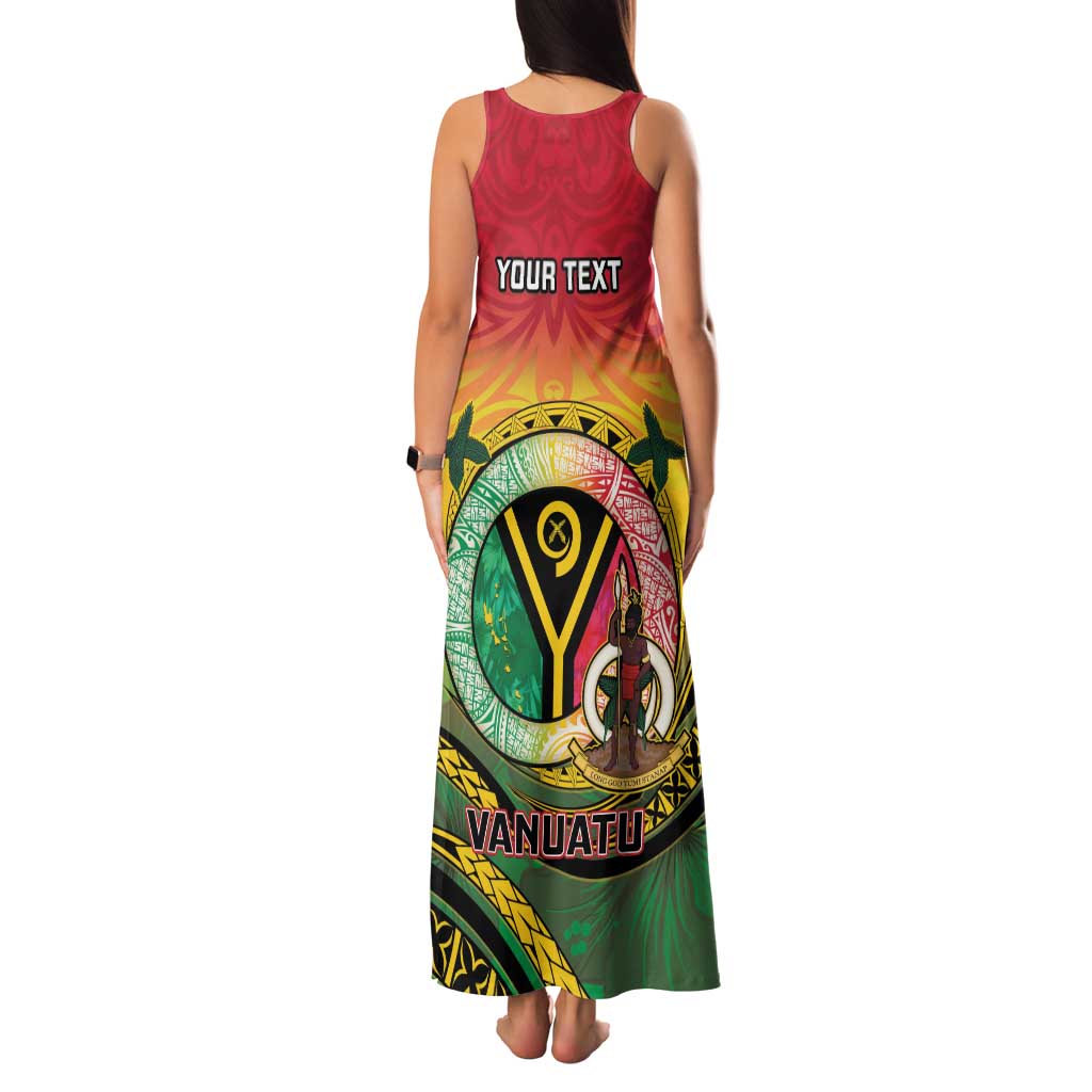 Personalised Vanuatu Family Matching Tank Maxi Dress and Hawaiian Shirt Yumi 45th Hapi Independens Dei - Reggae Version LT14