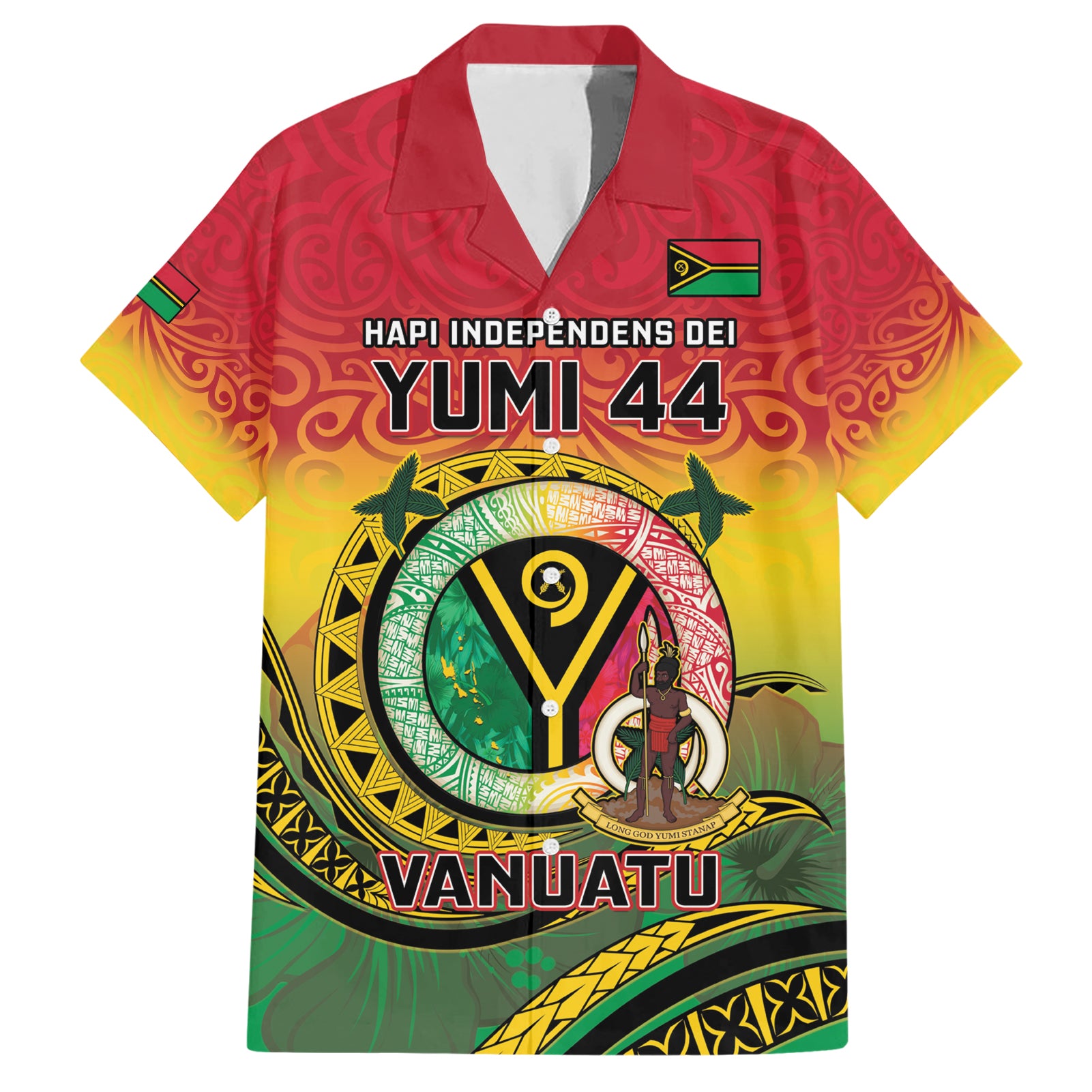 Personalised Vanuatu Hawaiian Shirt Yumi 44 Hapi Independens Dei - Reggae Version