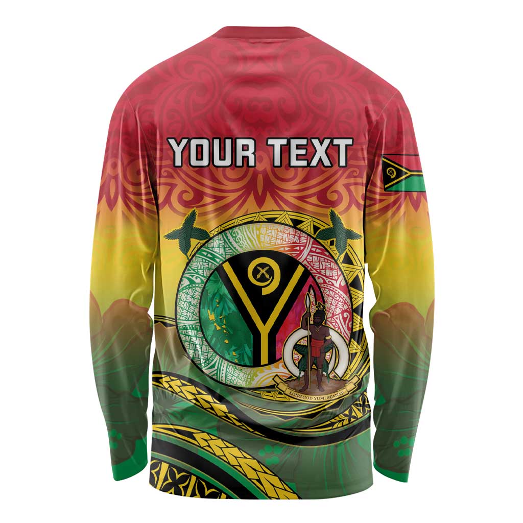 Personalised Vanuatu Long Sleeve Shirt Yumi 45th Hapi Independens Dei - Reggae Version LT14
