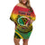 Personalised Vanuatu Off Shoulder Short Dress Yumi 44 Hapi Independens Dei - Reggae Version