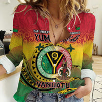 Personalised Vanuatu Women Casual Shirt Yumi 45th Hapi Independens Dei - Reggae Version LT14