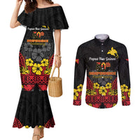 Papua New Guinea Independence Day Couples Matching Mermaid Dress and Long Sleeve Button Shirt PNG Bird of Paradise 50th Anniversary LT14
