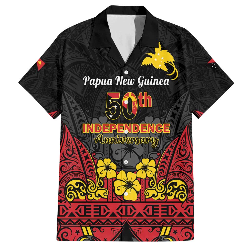 Papua New Guinea Independence Day Family Matching Long Sleeve Bodycon Dress and Hawaiian Shirt PNG Bird of Paradise 50th Anniversary LT14