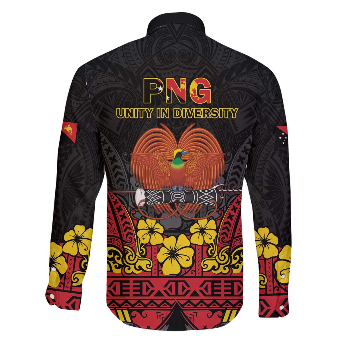 Papua New Guinea Independence Day Family Matching Off The Shoulder Long Sleeve Dress and Hawaiian Shirt PNG Bird of Paradise 50th Anniversary LT14