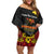 Papua New Guinea Independence Day Family Matching Off Shoulder Short Dress and Hawaiian Shirt PNG Bird of Paradise 50th Anniversary LT14
