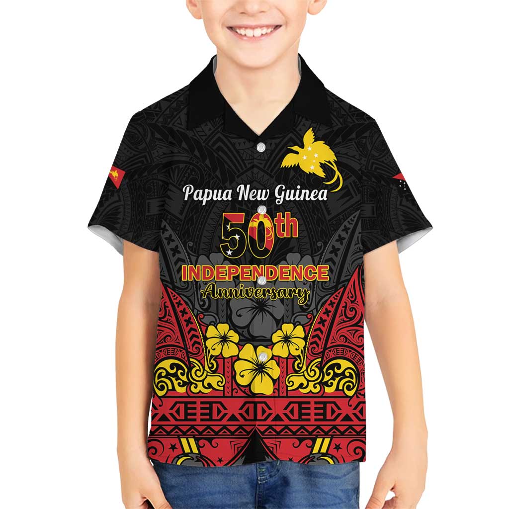 Papua New Guinea Independence Day Family Matching Puletasi and Hawaiian Shirt PNG Bird of Paradise 50th Anniversary LT14