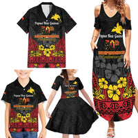 Papua New Guinea Independence Day Family Matching Summer Maxi Dress and Hawaiian Shirt PNG Bird of Paradise 50th Anniversary LT14