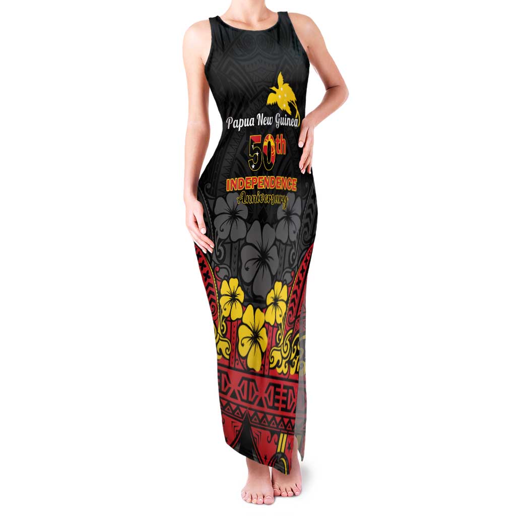 Papua New Guinea Independence Day Family Matching Tank Maxi Dress and Hawaiian Shirt PNG Bird of Paradise 50th Anniversary LT14