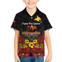 Papua New Guinea Independence Day Family Matching Tank Maxi Dress and Hawaiian Shirt PNG Bird of Paradise 50th Anniversary LT14