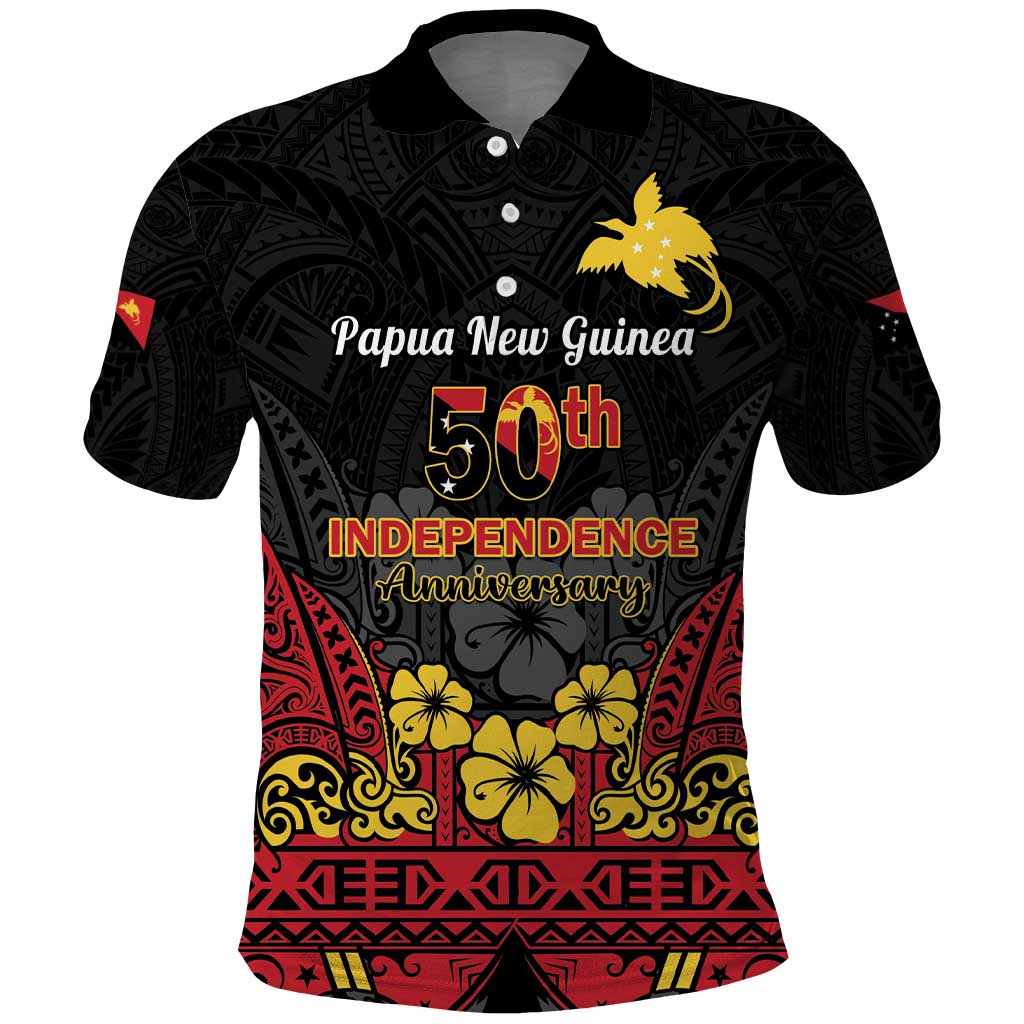 Papua New Guinea Independence Day Polo Shirt PNG Bird of Paradise 50th Anniversary LT14