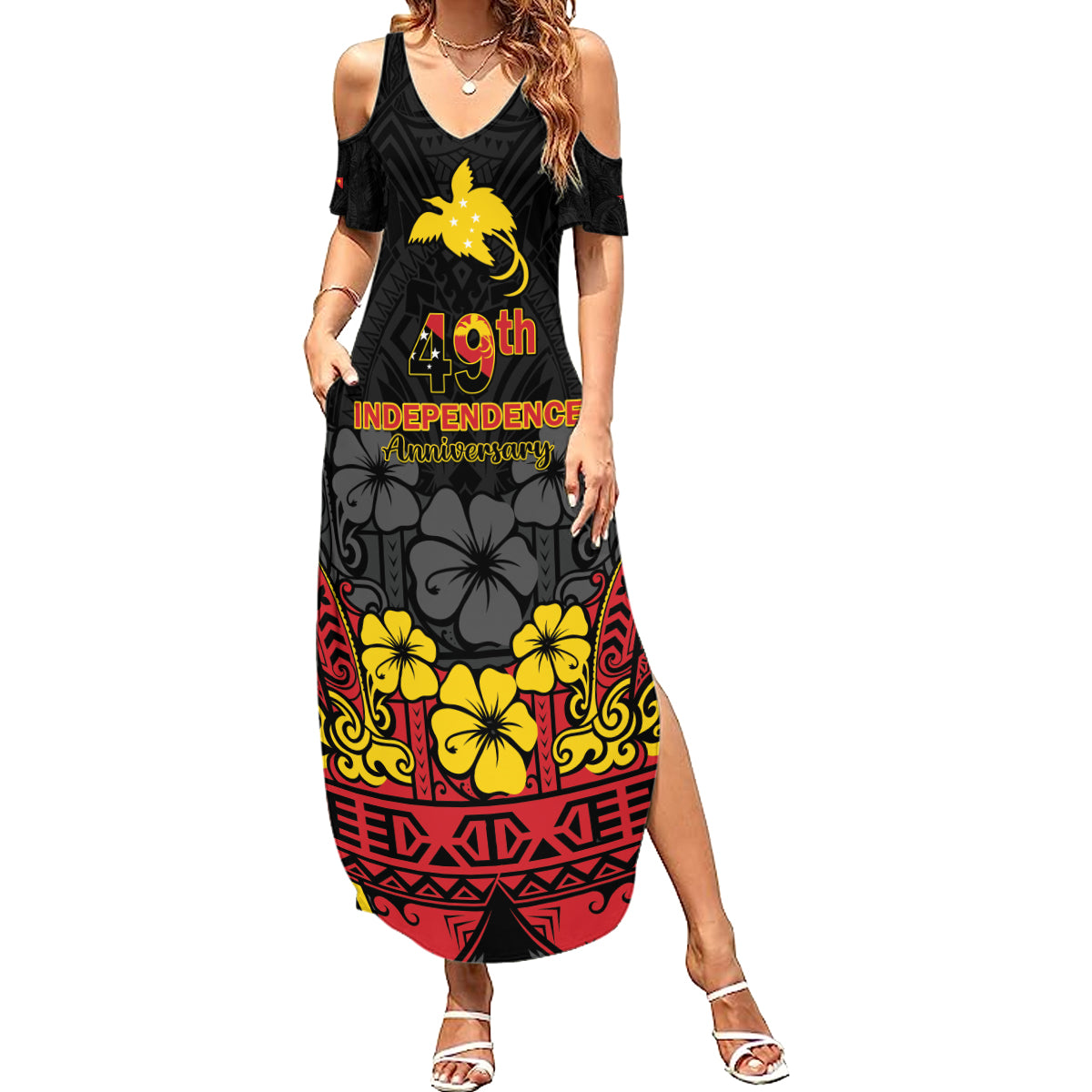 Papua New Guinea Independence Day Summer Maxi Dress PNG Bird of Paradise 49th Anniversary