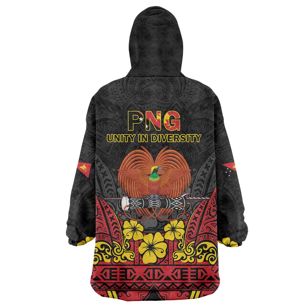 Papua New Guinea Independence Day Wearable Blanket Hoodie PNG Bird of Paradise 50th Anniversary LT14