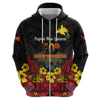 Papua New Guinea Independence Day Zip Hoodie PNG Bird of Paradise 50th Anniversary LT14