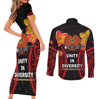 Papua New Guinea Independence Day Couples Matching Short Sleeve Bodycon Dress and Long Sleeve Button Shirt PNG Since 1975 LT14