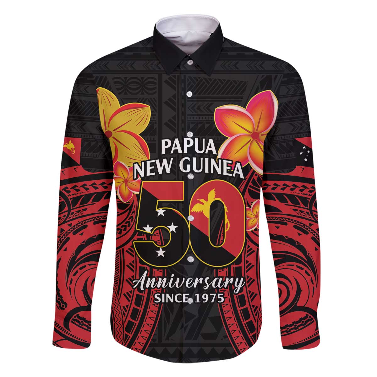 Papua New Guinea Independence Day Family Matching Off The Shoulder Long Sleeve Dress and Hawaiian Shirt PNG Since 1975 LT14