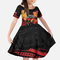 Papua New Guinea Independence Day Family Matching Short Sleeve Bodycon Dress and Hawaiian Shirt PNG Since 1975 LT14