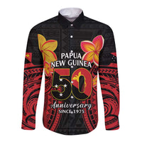 Papua New Guinea Independence Day Long Sleeve Button Shirt PNG Since 1975 LT14