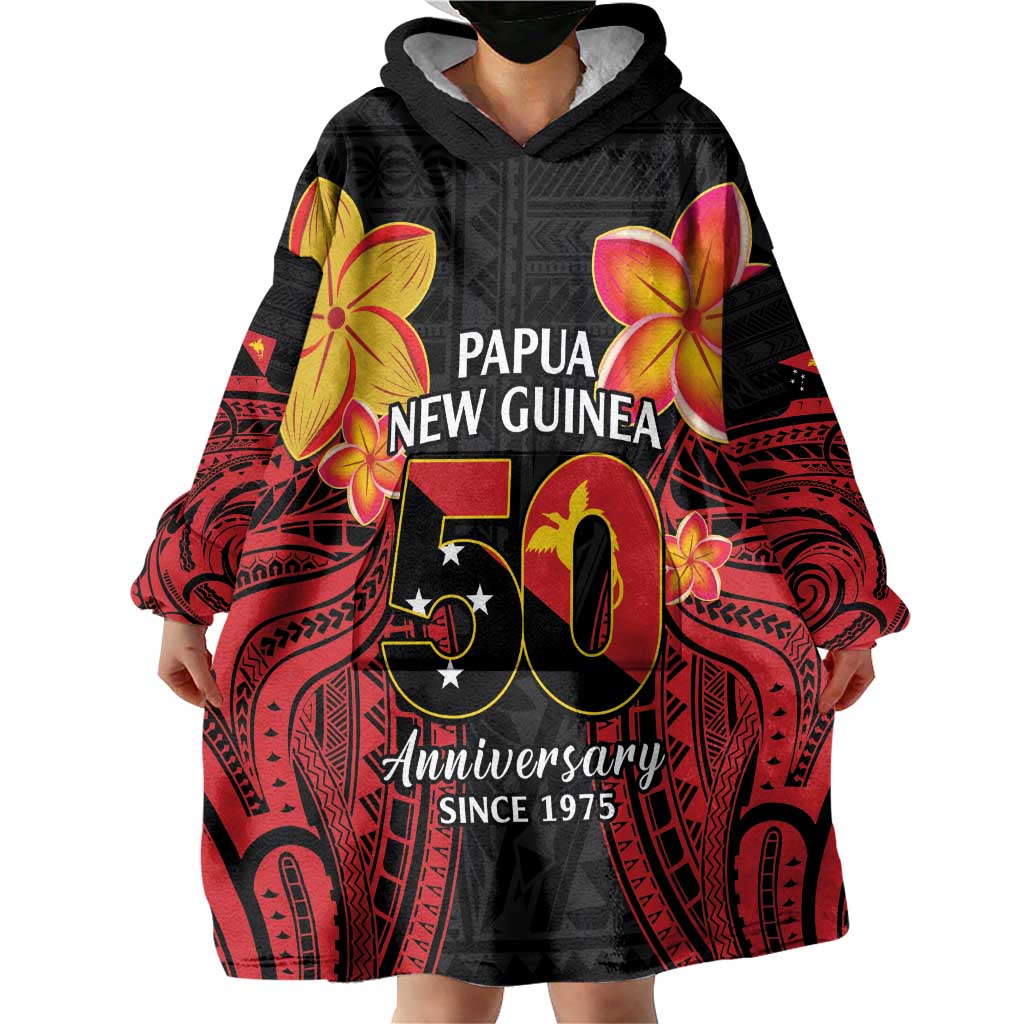 Papua New Guinea Independence Day Wearable Blanket Hoodie PNG Since 1975 LT14