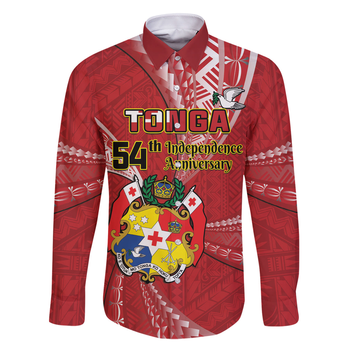 Personalised Tonga Independence Day Family Matching Mermaid Dress and Hawaiian Shirt Happy 54th Independence Anniversary Ngatu Pattern