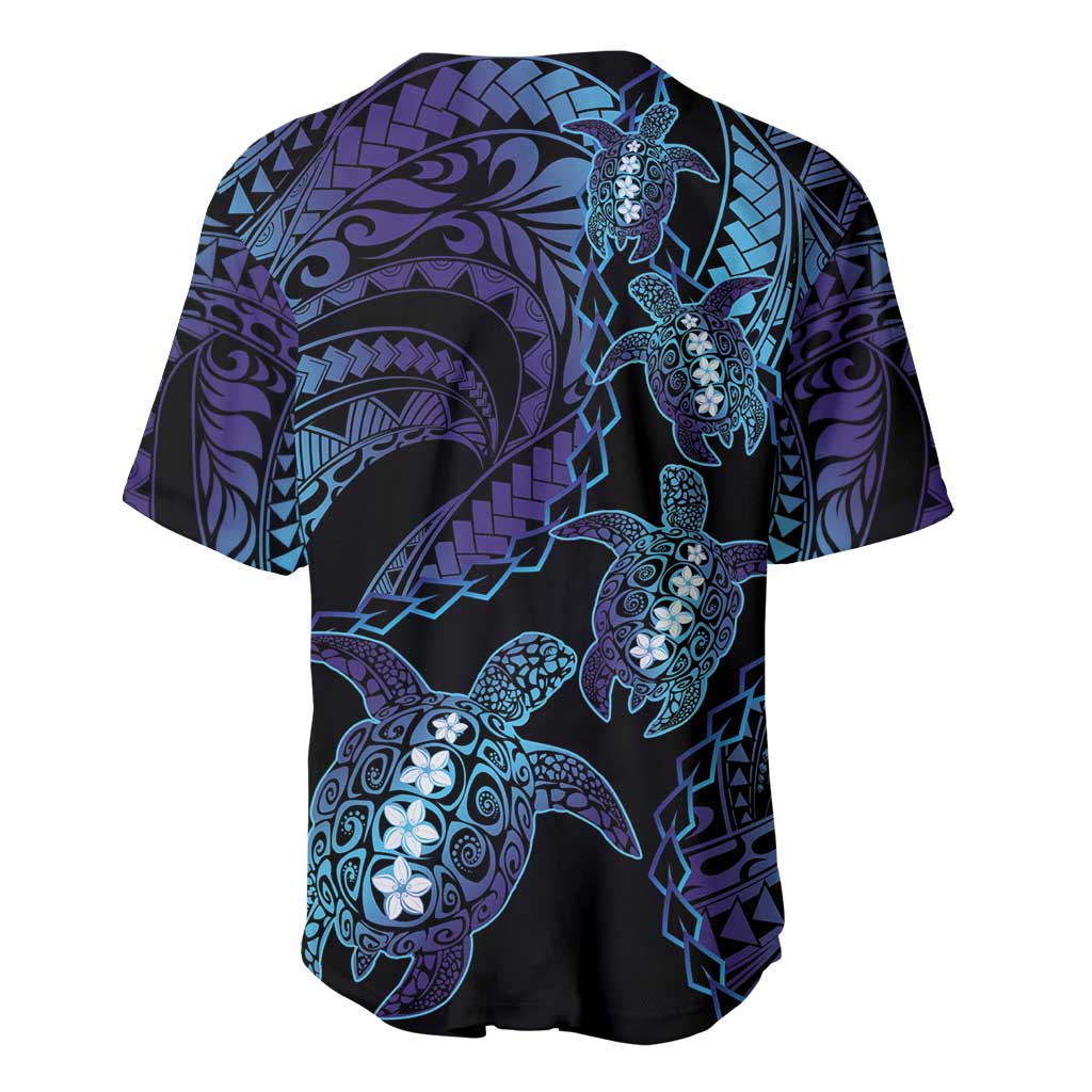 Polynesia Sea Turtle Day Baseball Jersey Tribal Honu Plumeria Polynesian Pattern