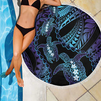 Polynesia Sea Turtle Day Beach Blanket Tribal Honu Plumeria Polynesian Pattern
