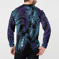 Polynesia Sea Turtle Day Button Sweatshirt Tribal Honu Plumeria Polynesian Pattern