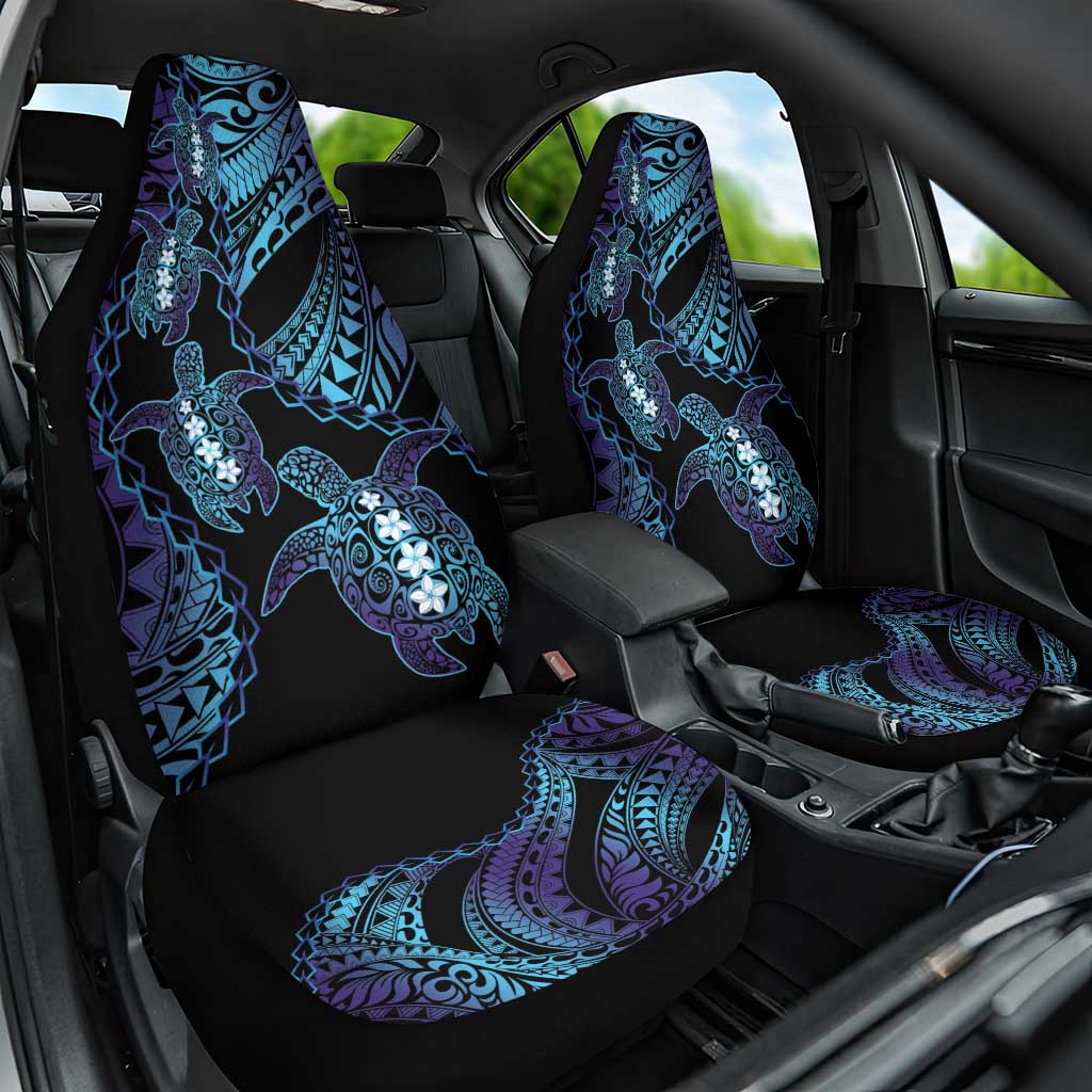 Polynesia Sea Turtle Day Car Seat Cover Tribal Honu Plumeria Polynesian Pattern