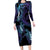 Polynesia Sea Turtle Day Family Matching Long Sleeve Bodycon Dress and Hawaiian Shirt Tribal Honu Plumeria Polynesian Pattern