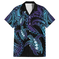 Polynesia Sea Turtle Day Family Matching Off The Shoulder Long Sleeve Dress and Hawaiian Shirt Tribal Honu Plumeria Polynesian Pattern