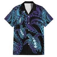 Polynesia Sea Turtle Day Family Matching Off Shoulder Short Dress and Hawaiian Shirt Tribal Honu Plumeria Polynesian Pattern