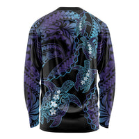 Polynesia Sea Turtle Day Long Sleeve Shirt Tribal Honu Plumeria Polynesian Pattern