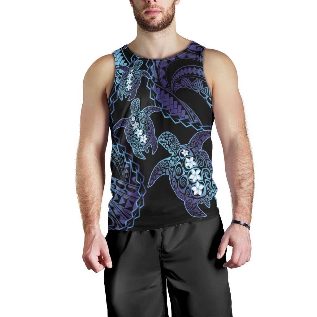 Polynesia Sea Turtle Day Men Tank Top Tribal Honu Plumeria Polynesian Pattern