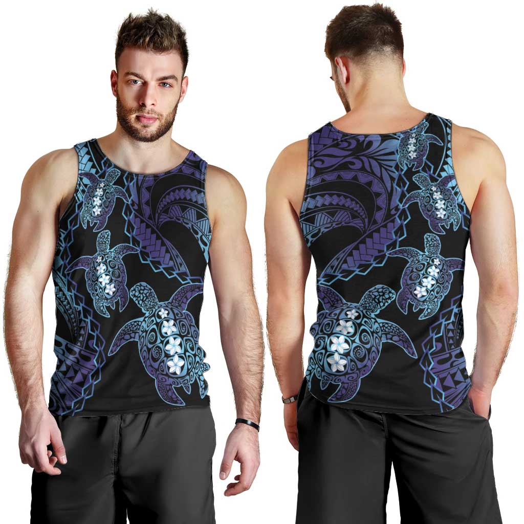 Polynesia Sea Turtle Day Men Tank Top Tribal Honu Plumeria Polynesian Pattern