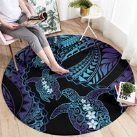Polynesia Sea Turtle Day Round Carpet Tribal Honu Plumeria Polynesian Pattern