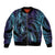 Polynesia Sea Turtle Day Sleeve Zip Bomber Jacket Tribal Honu Plumeria Polynesian Pattern