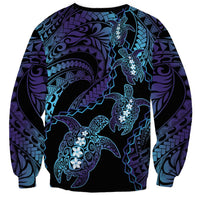 Polynesia Sea Turtle Day Sweatshirt Tribal Honu Plumeria Polynesian Pattern