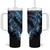 Polynesia Sea Turtle Day Tumbler With Handle Tribal Honu Plumeria Polynesian Pattern