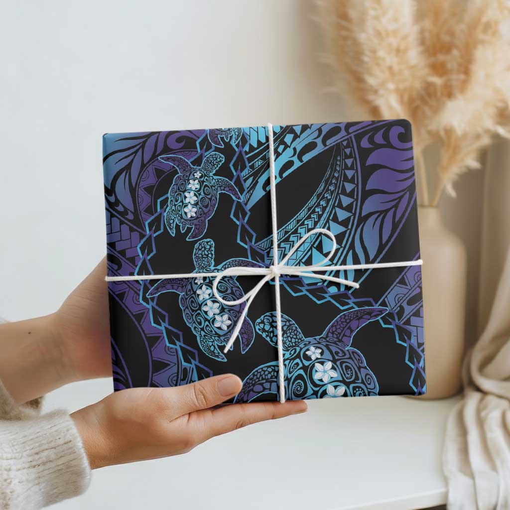 Polynesia Sea Turtle Day Wrapping Paper Tribal Honu Plumeria Polynesian Pattern - Polynesian Pride