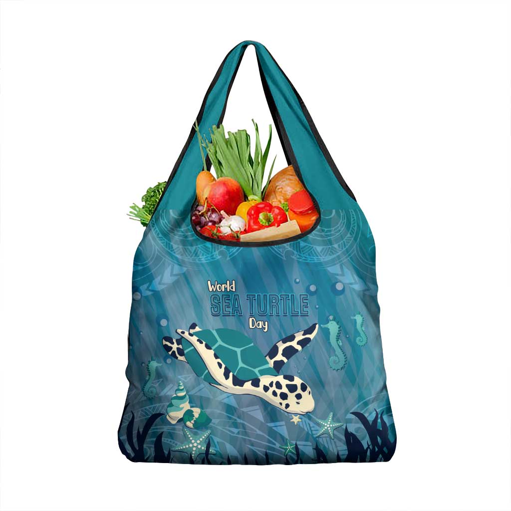 World Sea Turtle Day Polynesia Grocery Bag Go With The Flow