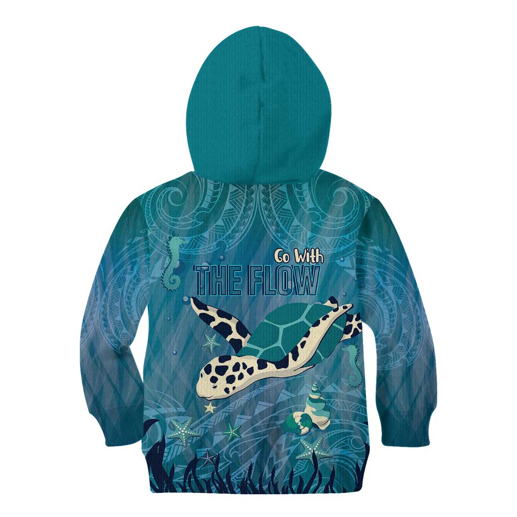 World Sea Turtle Day Polynesia Kid Hoodie Go With The Flow