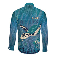 World Sea Turtle Day Polynesia Long Sleeve Button Shirt Go With The Flow