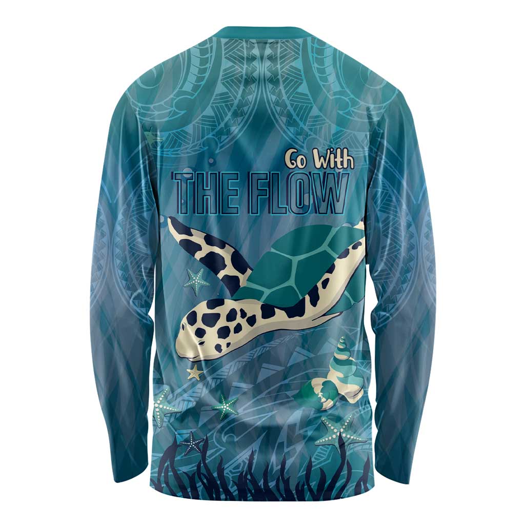 World Sea Turtle Day Polynesia Long Sleeve Shirt Go With The Flow