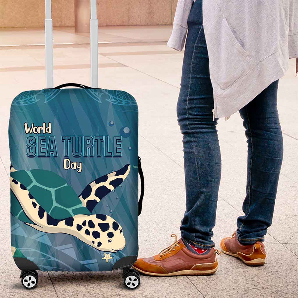 World Sea Turtle Day Polynesia Luggage Cover Go With The Flow